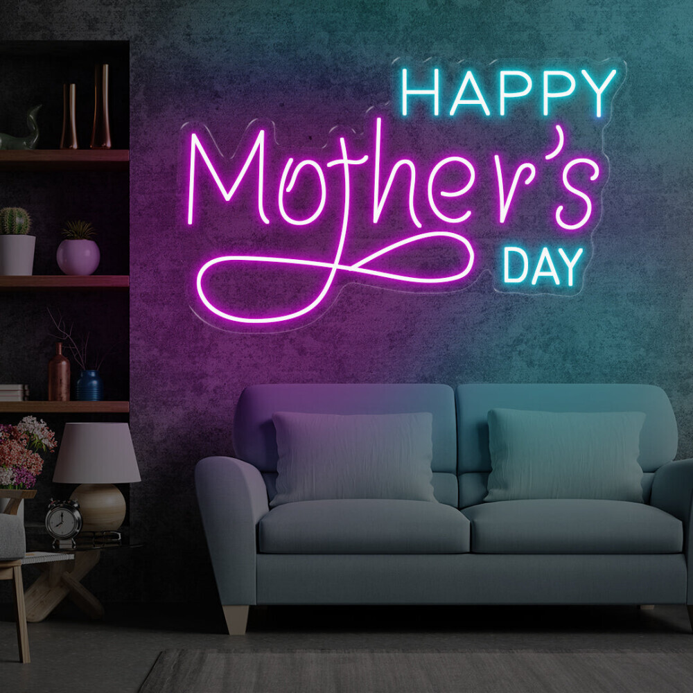 Celebrate Mom with a Stunning Happy Mother's Day LED Neon Sign – Customizable Colors Available!