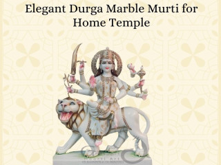 Elegant Durga Marble Murti for Home Temple