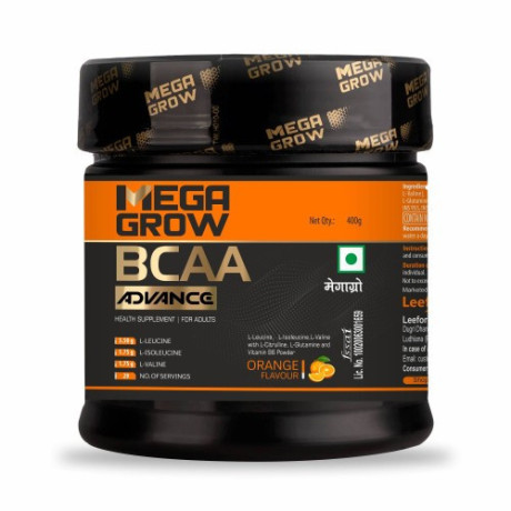 megagrow-bcaa-advance-supplement-powder-orange-flavor-zero-sugar