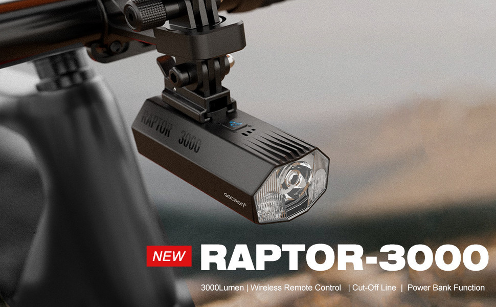 Gaciron Raptor 3000 Ultra High Lumen Bike Front Light mtlb