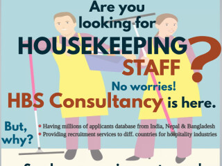 Looking for Housekeeping Staff from India, Nepal