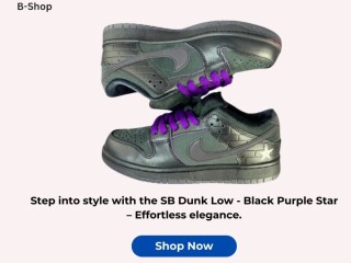 SB Dunk Low Black Purple Star