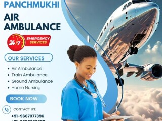 Hire Budget-Friendly Panchmukhi Air and Train Ambulance Services in Indore with Medical Support