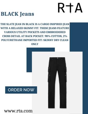 SLATE Black Jeans | Cargo-Inspired Skinny Fit with Utility Pockets