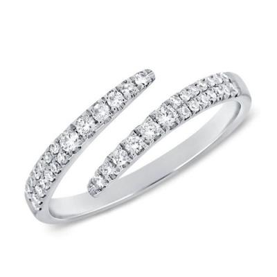 Open Diamond Wrap Silver Ring