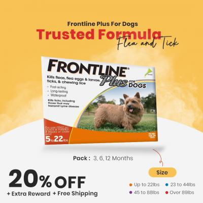 Canadavetcare offers Frontline Plus For Dogs with 20% Off &amp; Free Shipping 