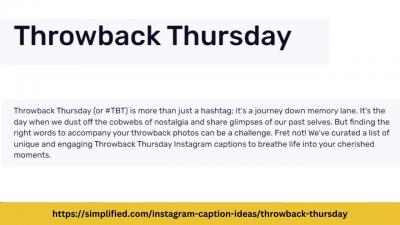 Enhance Your Feed with Free Online Throwback Thursday Instagram Captions