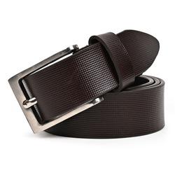 Brown Genuine Leather Men's Belt (Leather Texture: Braided &amp; Buckle Color: Silver)