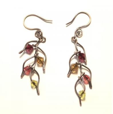 Cascading Fall Leaf Earrings