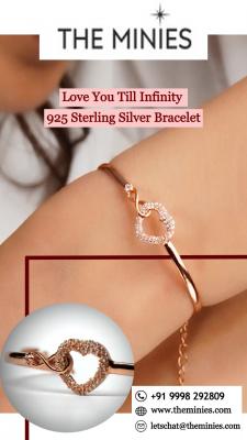 Love You Till Infinity 925 Sterling Silver Bracelet in India - The Minies