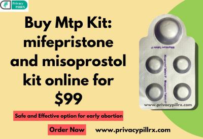 Buy Mtp Kit: mifepristone and misoprostol kit online for $99