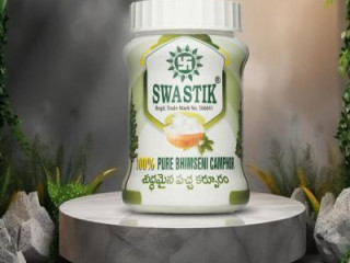 Swastik 100% Pure Bhimseni Camphor 100 grams Jar (Pack of 2)