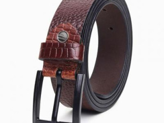 Men's Leather Belt-Texture: Croco