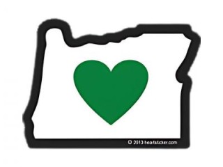 Heart in Oregon State Sticker | Heart Sticker Company