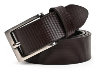 Brown Genuine Leather Men's Belt (Leather Texture: Braided &amp; Buckle Color: Silver)