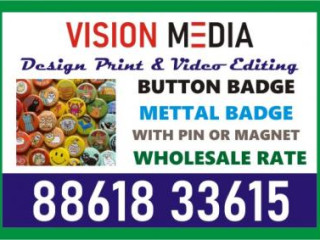 Specialized metal Badge | Vision Media Sign Board | Key Chain | 2024